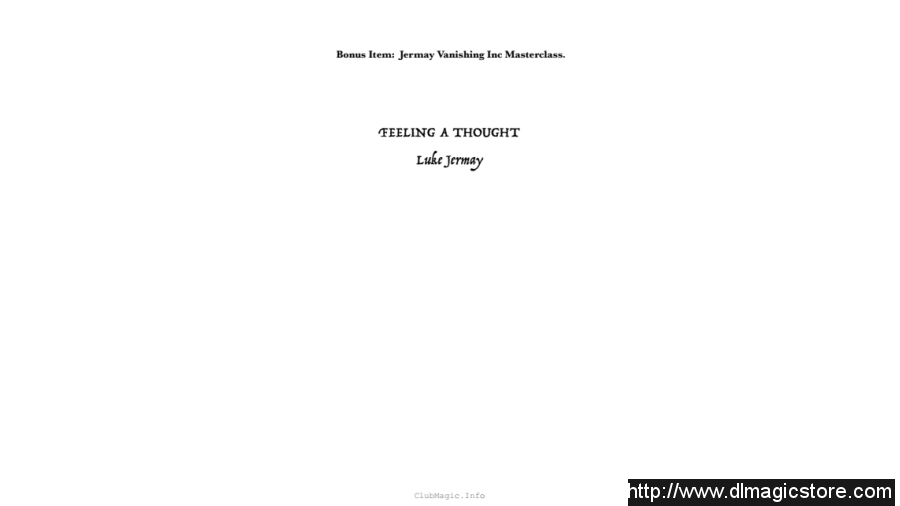 Feeling A Thought by Luke Jermay
