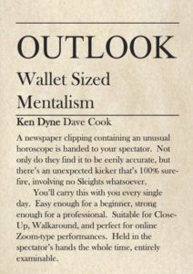 OUTLOOK by Dave Cook & Ken Dyne