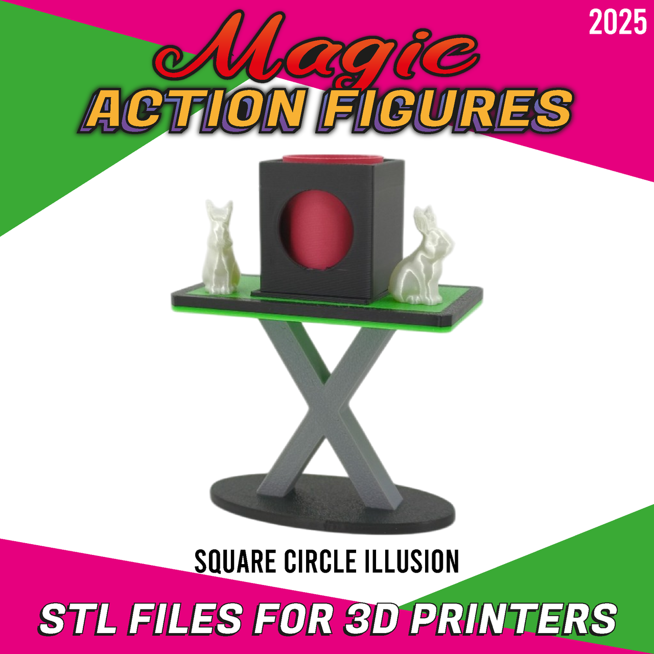 Square Circle Illusion – 3D Printable Action figure CREATIVITY LAB (Instant Download)